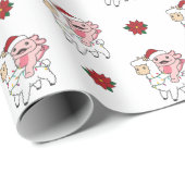 Axolotl Llama Alpaca Weihnachtswintertiere Geschenkpapier (Rolleneckpunkt)