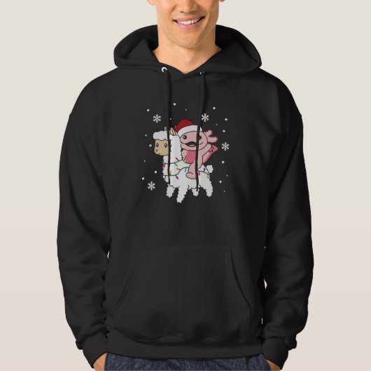 Axolotl Llama Alpaca Weihnachtswintertiere Hoodie (Vorderseite)