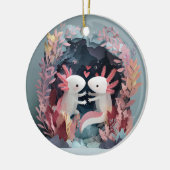 Axolotl love paper cut shadowbox diorama keramik ornament (Links)