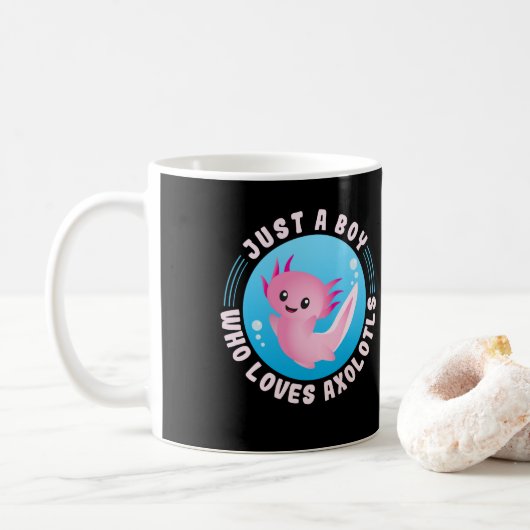 Axolotl Lover Just A Boy, der Axolotls Kawaii Lieb Kaffeetasse (Mit Donut)