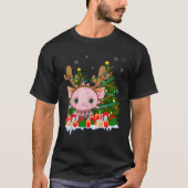 Axolotl Lover Matching Xmas Lighting Axolotl Chris T-Shirt (Vorderseite)