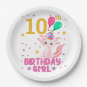 Axolotl Lovers Birthday Girl Salamander Amphibienu Pappteller (Vorderseite)