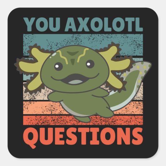 Axolotl Lovers Sweet Animals Kinder Axolotl Square Quadratischer Aufkleber (Vorderseite)