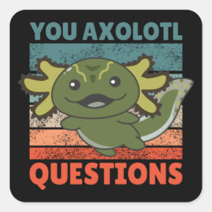Axolotl Lovers Sweet Animals Kinder Axolotl Square Quadratischer Aufkleber