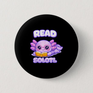Axolotl lustiger Leser Buch Bibliothek Kinder lese Button