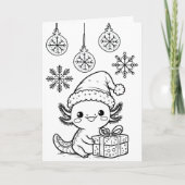 Axolotl-Malvorlage | Weihnachten Karte (Vorderseite)