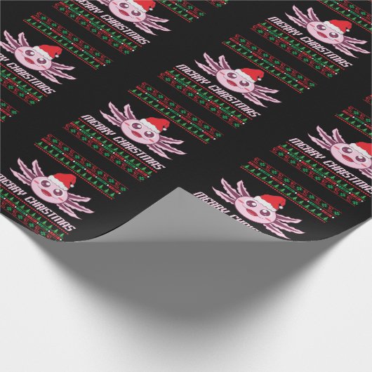 Axolotl Merry Christmas Geschenkpapier (Ecke)