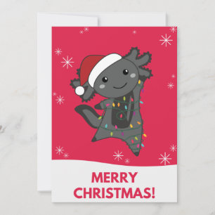 Axolotl Merry Christmas Winter Animals Axolotls Ad Feiertagskarte