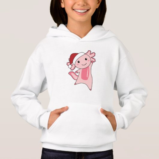 Axolotl Merry Christmas Winter Animals Axolotls Ad Hoodie (Vorderseite)