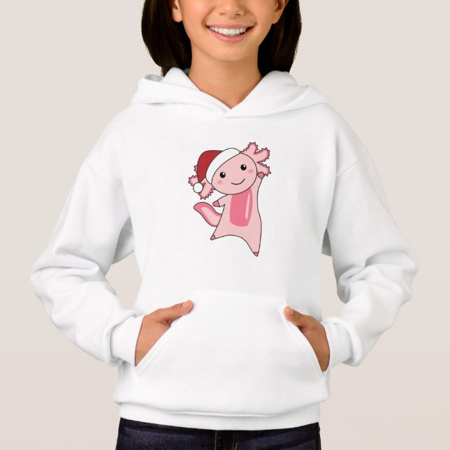 Axolotl Merry Christmas Winter Animals Axolotls Ad Hoodie (Vorderseite)