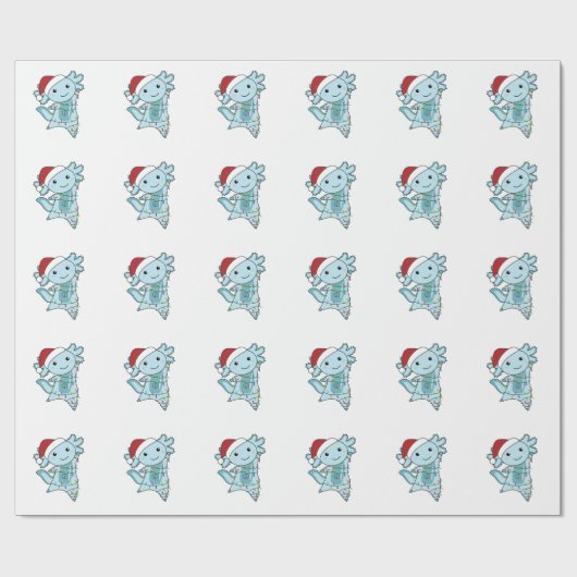 Axolotl Merry Christmas Winter Animals Axolotls Geschenkpapier (Flach)