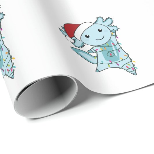 Axolotl Merry Christmas Winter Animals Axolotls Geschenkpapier (Rolleneckpunkt)