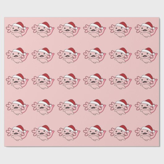 Axolotl Merry Christmas Winter Axolotl Wrapping Pa Geschenkpapier (Flach)
