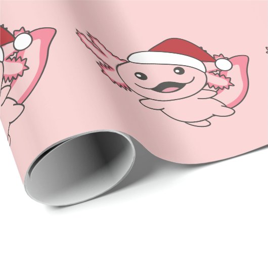 Axolotl Merry Christmas Winter Axolotl Wrapping Pa Geschenkpapier (Rolleneckpunkt)
