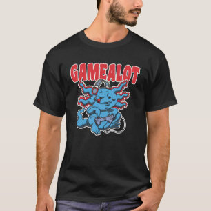 Axolotl mit Controller und dem Sprichwort Gamealot T-Shirt