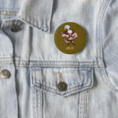 Axolotl mit einer Axt Gladiatorenkrieger Kunstwerk Button (Beispiel)