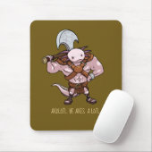 Axolotl mit einer Axt Gladiatorenkrieger Kunstwerk Mousepad (Mit Mouse)