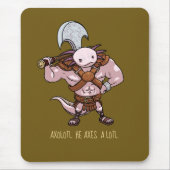 Axolotl mit einer Axt Gladiatorenkrieger Kunstwerk Mousepad (Vorne)