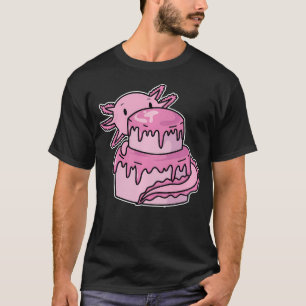 Axolotl mit Geburtstagskuchen T-Shirt