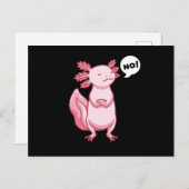 Axolotl mit gestopftem Tier im Kawaii-Stil Postkarte (Vorne/Hinten)