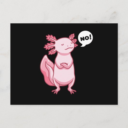 Axolotl mit gestopftem Tier im Kawaii-Stil Postkarte (Vorderseite)