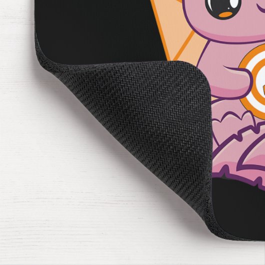 Axolotl mit orangefarbenem Ribbon zur Leukämie Mousepad (Ecke)