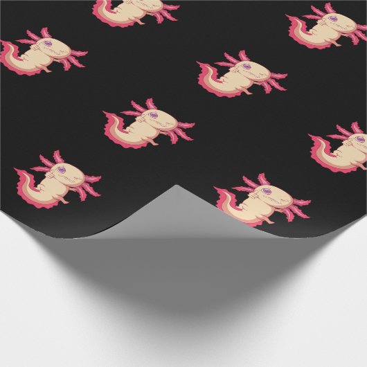 Axolotl "Monster" zwinkert Geschenkpapier (Ecke)