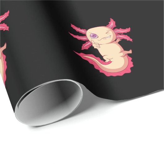 Axolotl "Monster" zwinkert Geschenkpapier (Rolleneckpunkt)