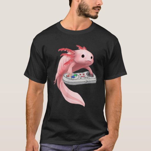 Axolotl Niedlich Fish Playing Video Game - Axolotl T-Shirt (Vorderseite)