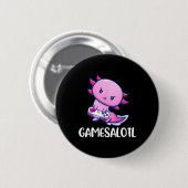Axolotl Niedlich Play Video Game Button (Vorne & Hinten)