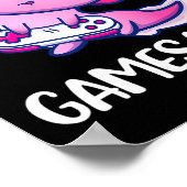Axolotl Niedlich Play Video Game Poster (Ecke)