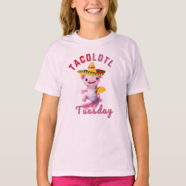 Axolotl Niedlich Taco Dienstag Mexican Pink Axelot T-Shirt