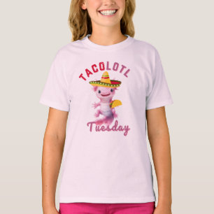Axolotl Niedlich Taco Dienstag Mexican Pink Axelot T-Shirt