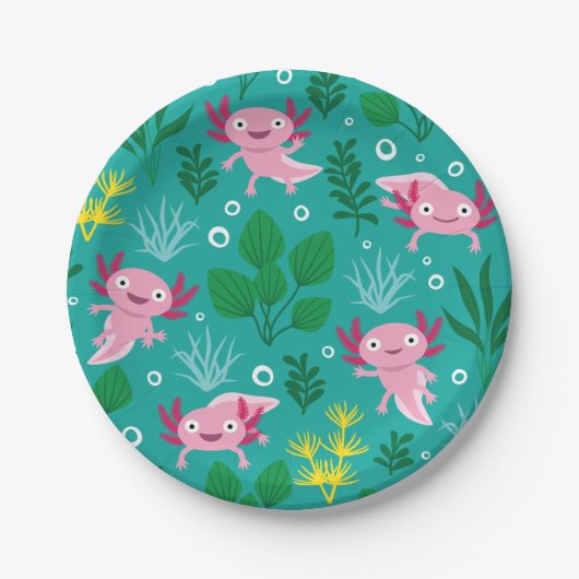 Axolotl-Papierplatte Pappteller (Vorderseite)