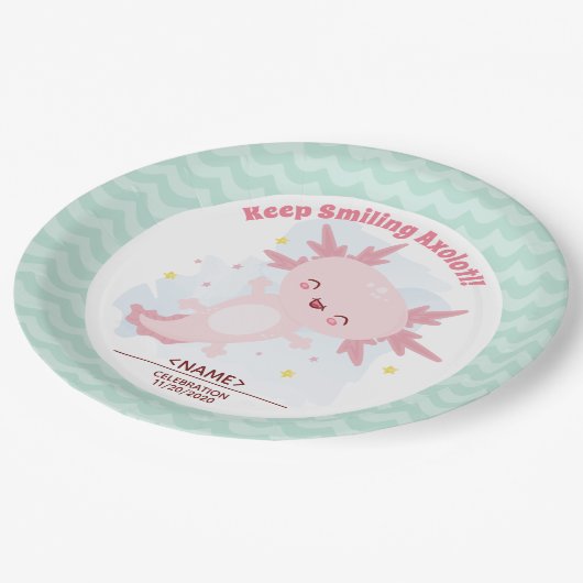 Axolotl Pappteller (Schrägansicht)