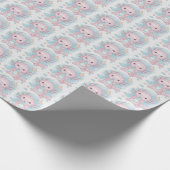 Axolotl Pink Baby Pastell Wasserfarben Muster Geschenkpapier (Ecke)