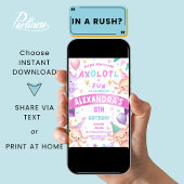 Axolotl Pink Girl Niedlich Salamander Aquatic Birt Einladung