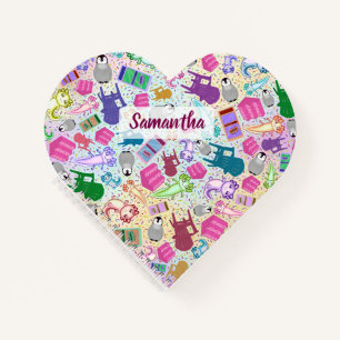 Axolotl Pink Stairs Custom Heart Spiral Notebook Notizblock