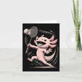 Axolotl Playing Badminton Player Shuttle Sport Karte (Vorderseite)