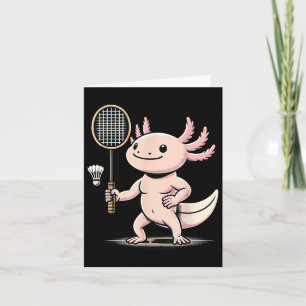 Axolotl Playing Badminton Player Shuttle Sport Karte