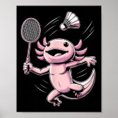 Axolotl Playing Badminton Player Shuttle Sport Poster (Vorne)
