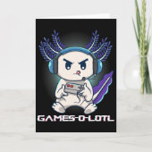 Axolotl Playing Console Video Games Gamesolotl Gam Karte (Vorderseite)