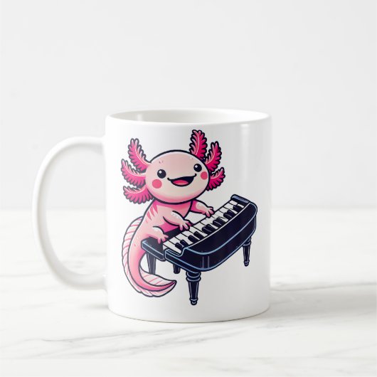 Axolotl Playing Piano Axolotls Musician Music Kaffeetasse (Links)