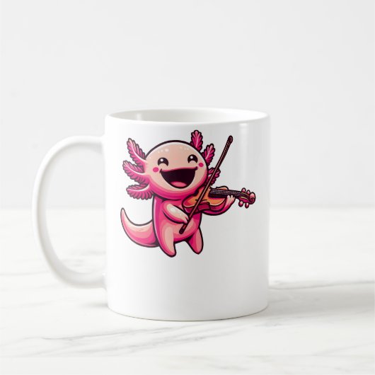 Axolotl Playing Violin Axolotls Musician Music Kaffeetasse (Links)