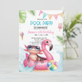Axolotl-Poolparty-Einladung Einladung (Stehend Vorderseite)