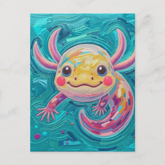 Axolotl Post Card Art Postkarte