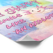 Axolotl Poster - Be Happy and Smile (Ecke)