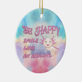 Axolotl Poster - Sei glücklich und lache die klass Keramik Ornament (Rechts)