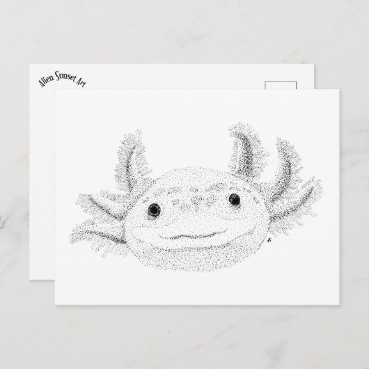 Axolotl Postkarte (Vorne/Hinten)