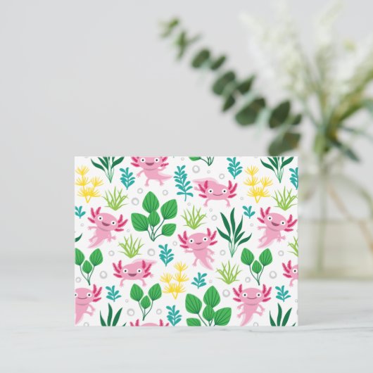 Axolotl Postkarte (Stehend Vorderseite)